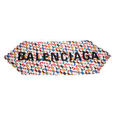 バレンシアガ ロゴ 国旗 スカーフ ホワイト マルチカラー シルク レディース BALENCIAGA 【中古】